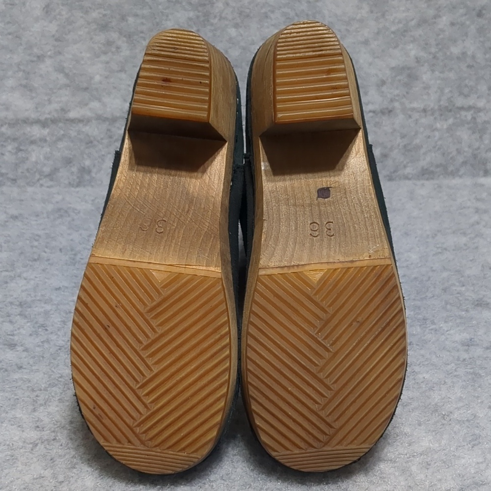 Sanita  black Suede Clog Boots Wooden sole size EU36 US6 - Picture 6 of 10